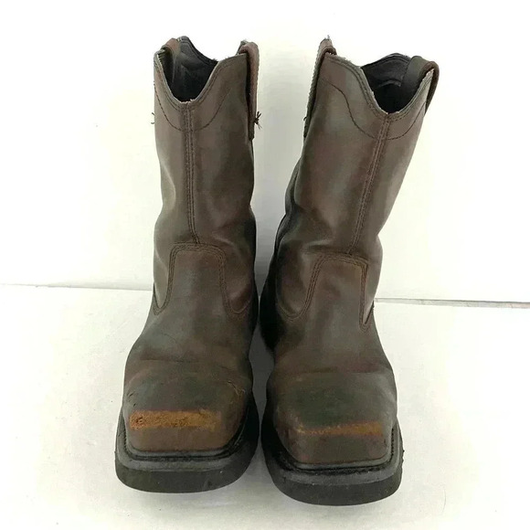 Cat Footwear Men's Brown Leather Work Boots 9.5 Hudson EH Steel Toe Wellington - Picture 2 of 14